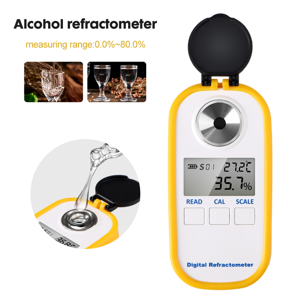 Wine Beer And Spirit - Цифровой рефрактометр алкоголя 0-80%, высокая точность,
