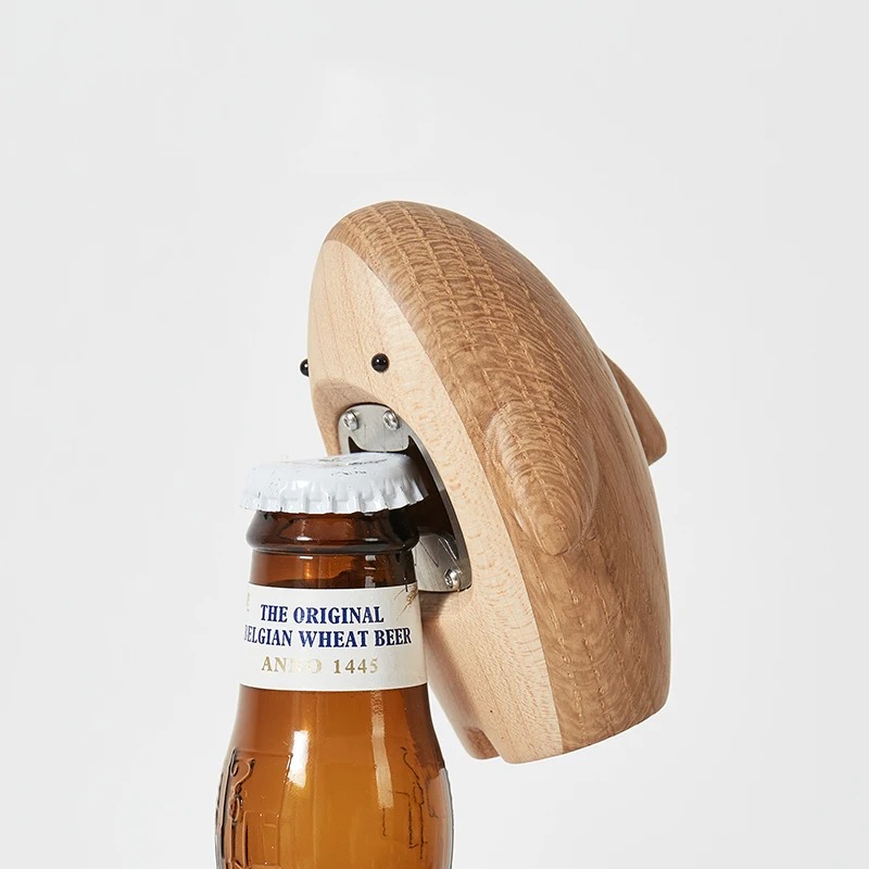 Wine Beer Opener - Креативная деревянная фигурка акулы-открывалка для бутылок,