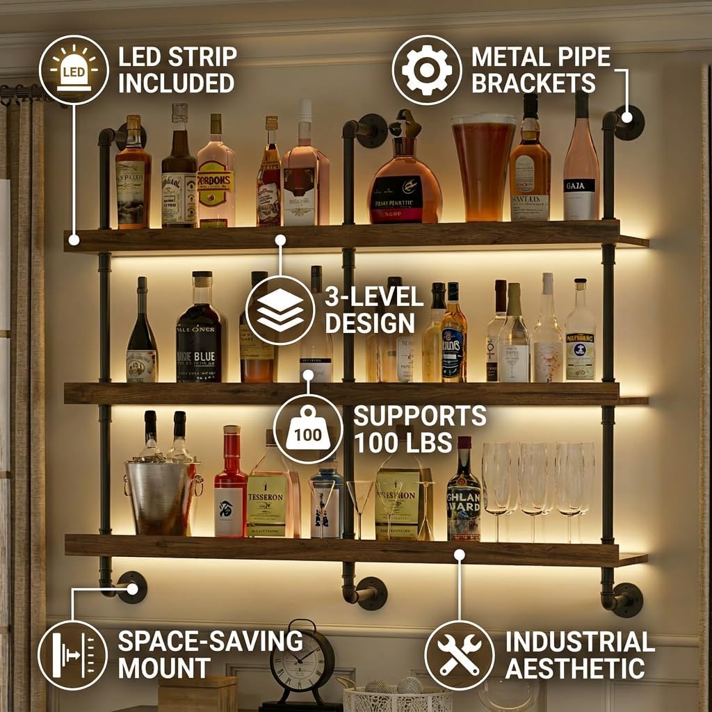 Настенная винная полка с LED-п – обзор и цена Wine Beer Liquor